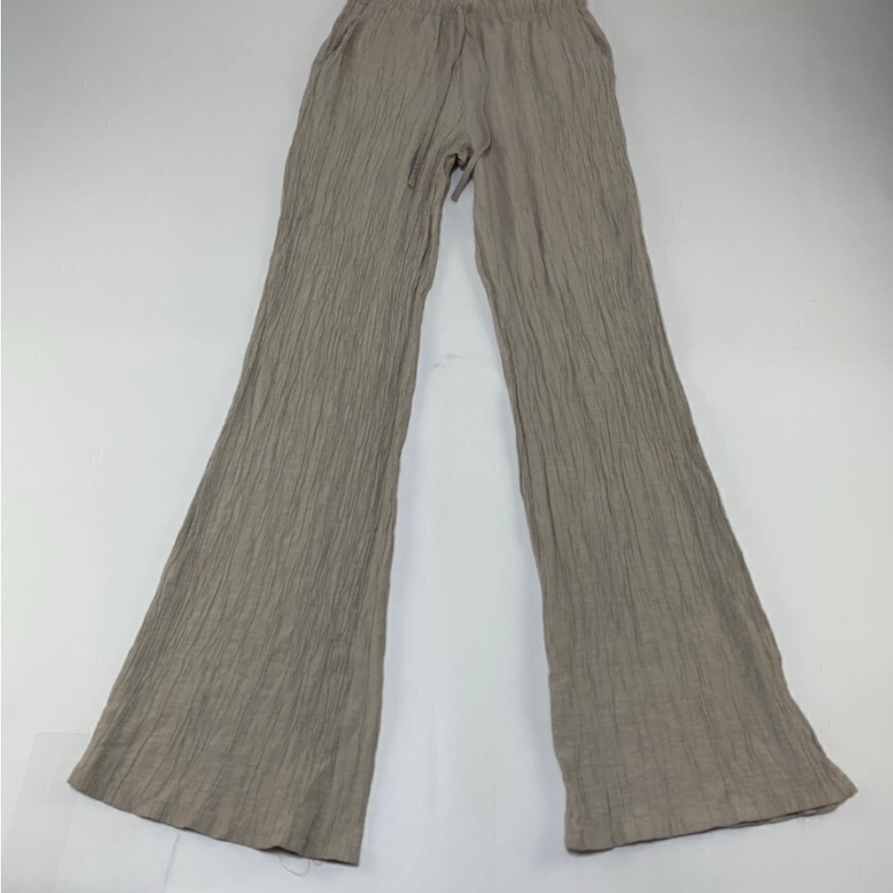 Women's Beige Wide-Leg Pants